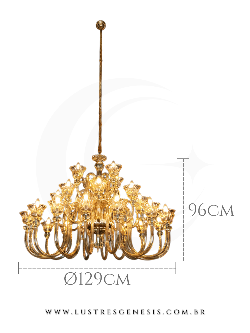 Luminaria de Teto Pendente Contemporaneo Dourado 129cm, Sala de Jantar, Mesa Sala de Jantar, Quarto Casal, Suite Master, Salao